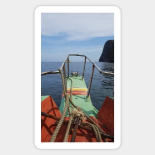 View through a longtail boat to the Andaman sea Sticker